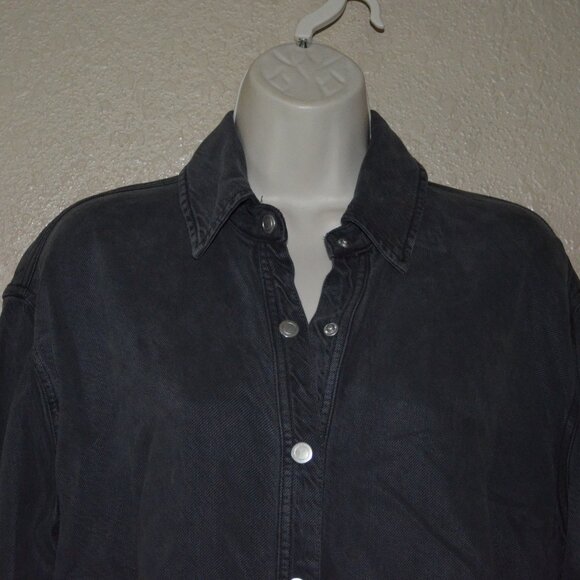 NWT $238  Xirena Almost Black Gia Denim Button Down Blouse Shirt - Picture 3 of 7